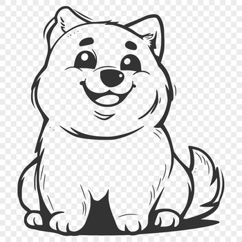 A vector design representation of a Shiba Inu in a sitting position.