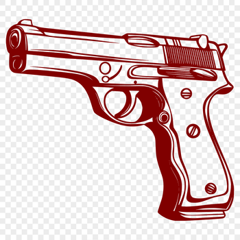 Vector illustration of a handgun with detailed design elements.