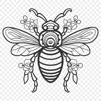 A detailed illustration of a bee in full body view, suitable for vector art projects.