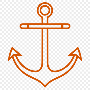 A simple line drawing of an anchor in a nautical context.