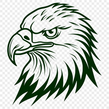 An illustration of an eagle's head, vector graphics design suitable for cutting machines or laser cutters.