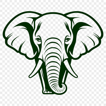 A standing elephant with a large body and distinctive trunk.