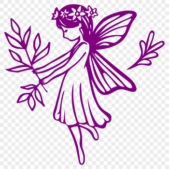 A detailed illustration of a mythical fairy from a classic fairy tale, depicted in full body form.