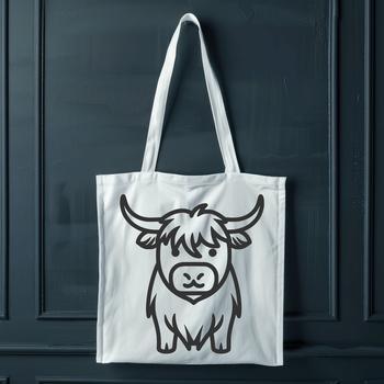 An SVG graphic of a cow in a realistic pose.