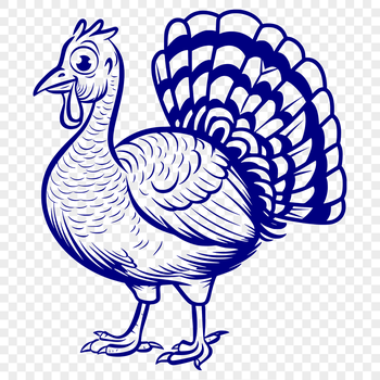 A realistic illustration of a farm animal commonly raised for food during the holiday season.