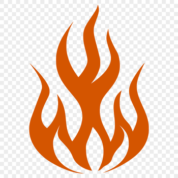 A simple line drawing illustration of flames, suitable for digital designs.