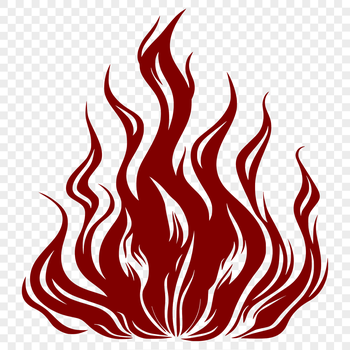 A stylized, scalable graphic representation of a flame in various shapes and forms.