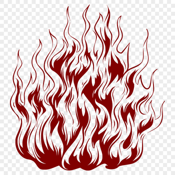 A stylized illustration of flames, suitable for vector graphics and digital design.