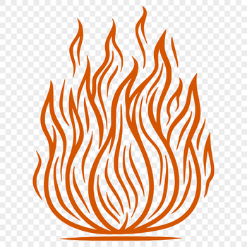 Graphic representation of fire shapes for use in digital designs and crafts.