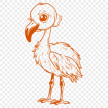 An illustration of a wild flamingo seen on a safari animal tour, depicted in vector art style.