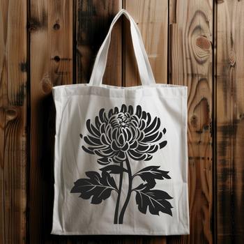 A highly detailed illustration of a Chrysanthemum flower, suitable for digital printing or laser cutting.