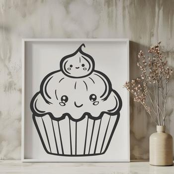 A colorful cupcake illustration created as an SVG file.