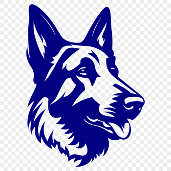 A high-quality vector illustration of a German Shepherd dog's head, suitable for various design projects.