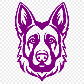 A detailed illustration of a German Shepherd's head, suitable for vector art and cutting machine designs.
