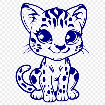 Stunning Sitting Big Cat Vector Image