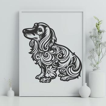 Sitting Dachshund Vector Art