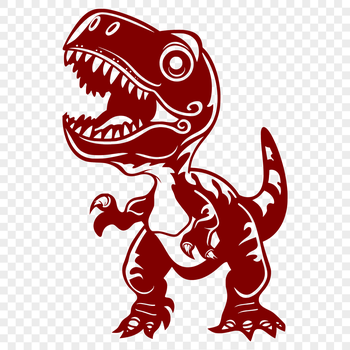 A full-body illustration of a prehistoric baby dinosaur in vector format.