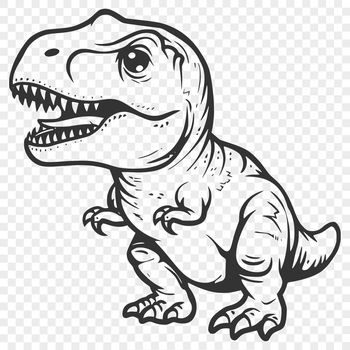 A detailed illustration of a prehistoric dino in full body pose.