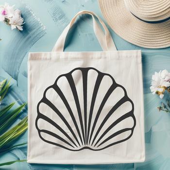A vector graphic representation of a seashell, designed for use in digital art projects and crafts.