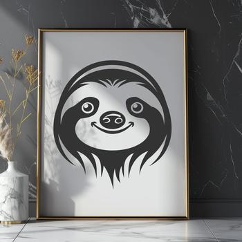 Unique Sloth Vector Drawing