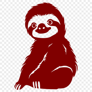 A detailed illustration of a sloth's full body, created as a vector graphic.