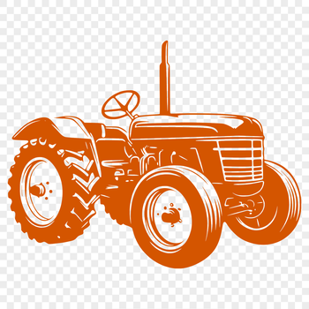 An illustrative tractor design suitable for vector graphics and cutting machines.
