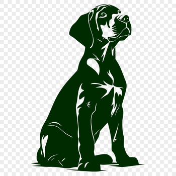 A detailed illustration of a sitting Great Dane dog from the full body perspective.