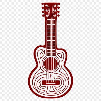 Ornate guitar design with intricate details, suitable for music-themed projects and vector art applications.