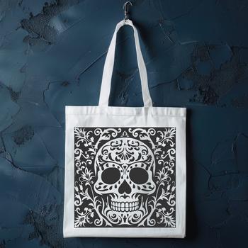 A detailed illustration of a human skull for use as clip art in digital designs and crafts.