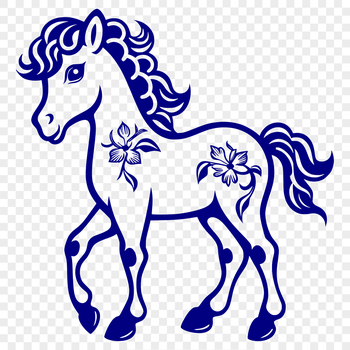 Detailed outline of a horse suitable for digital cutting machines and laser cutters.