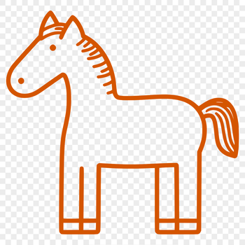 A detailed illustration of a horse's full body, suitable for vector design and cutting machine use.
