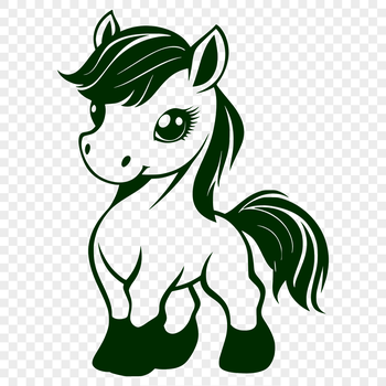A detailed illustration of a horse in vector format.