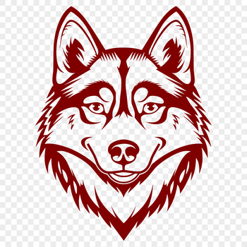 An illustration of a Husky animal breed, suitable as clip art for design projects.