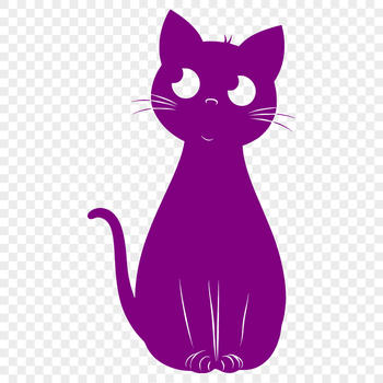 A cute, full-body illustration of a sitting kitten.