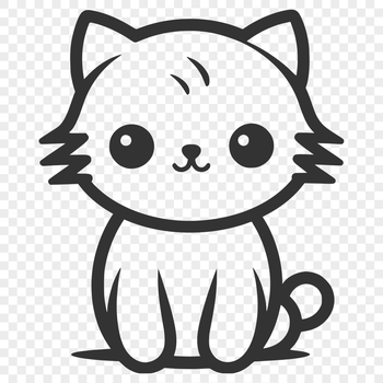 A cute cat sitting in a full-body pose, suitable for vector design and cutting machine projects.