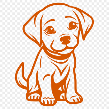 A simple line drawing of a sitting Labrador Retriever dog, ideal for vector art designs.