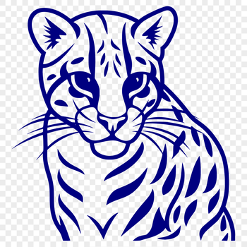 A close-up illustration of a big cat's face with distinctive markings, suitable for vector design.