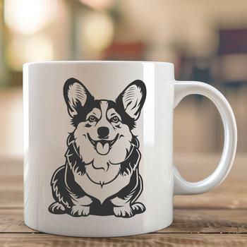 A full-body illustration of a corgi sitting in a neutral pose.