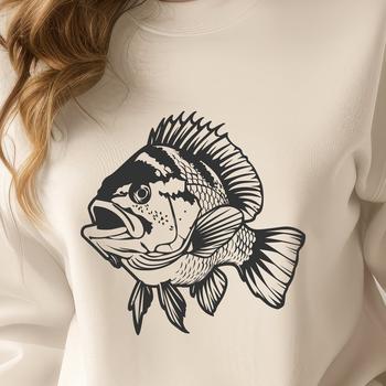 An accurate vector representation of the Crappie, highlighting its distinctive features and anatomy.
