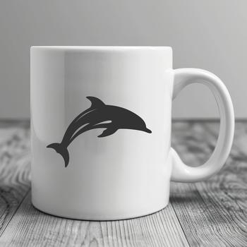 A vector graphic representation of a dolphin, suitable for various design applications.