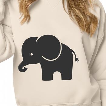 Illustrative vector design of a standing elephant in full body, suitable for various uses.