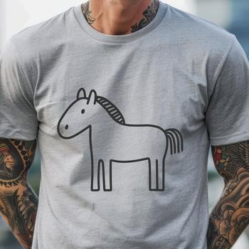 A digital representation of a horse in SVG design style.