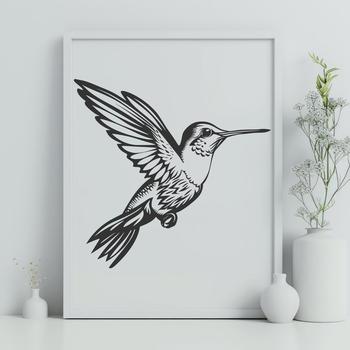 Stunning Flying Hummingbird Vector Craft File