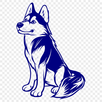 An SVG vector image of a pet husky in a relaxed position.