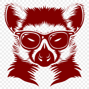 A vector illustration of a lemur's head, suitable for use in graphic design projects.