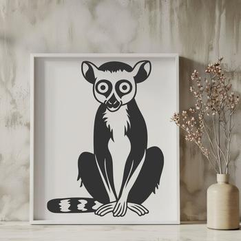 A detailed illustration of a lemur's full body, suitable for vector design and commercial use.