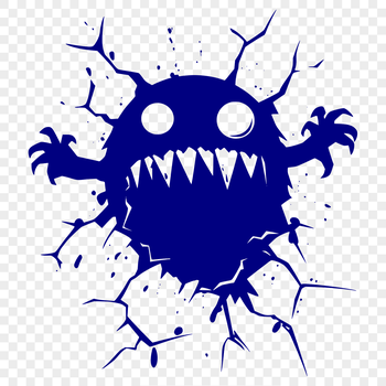 A colorful cartoon monster with friendly features, suitable for Halloween decorations or crafts.