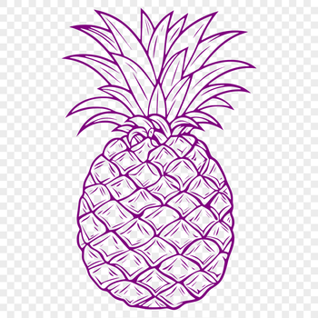 A stylized illustration of a ripe pineapple on a white background.