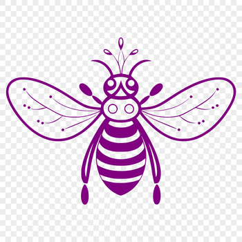 Illustrative full body of a bee in vector format.
