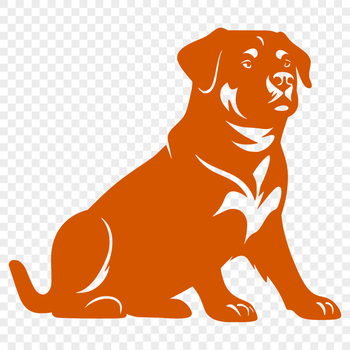 An SVG vector art design featuring a close-up or detailed view of a Rottweiler's body in a sitting position.